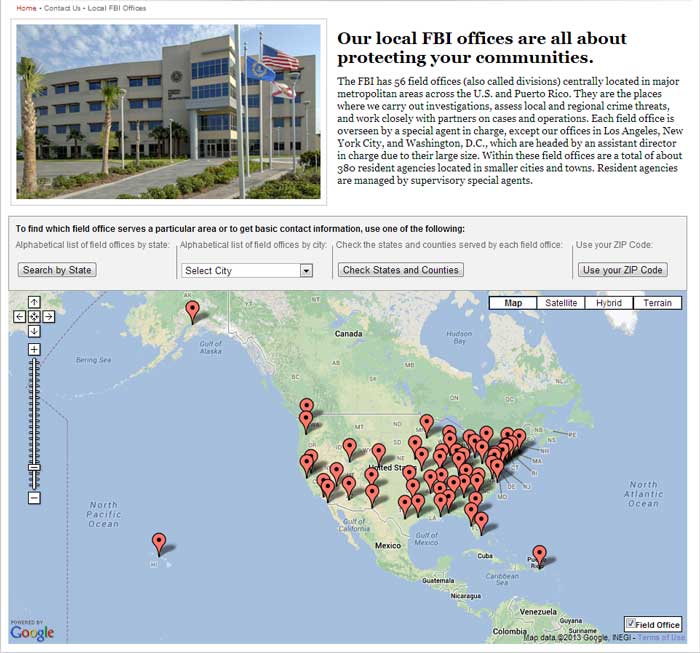 Local FBI Field Office Locator