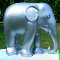 Trafalgar Square silver elephant